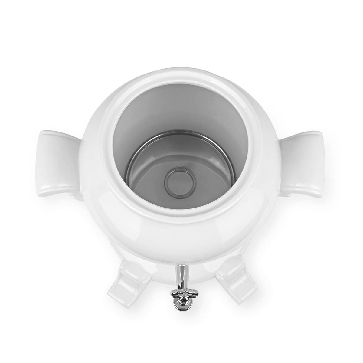 ODETTE BLANC Samowar - 5 l aus weißem Porzellan mit integriertem Wasserhahn und großem Öffnungsdurchmesser für einfache Befüllung und Reinigung.