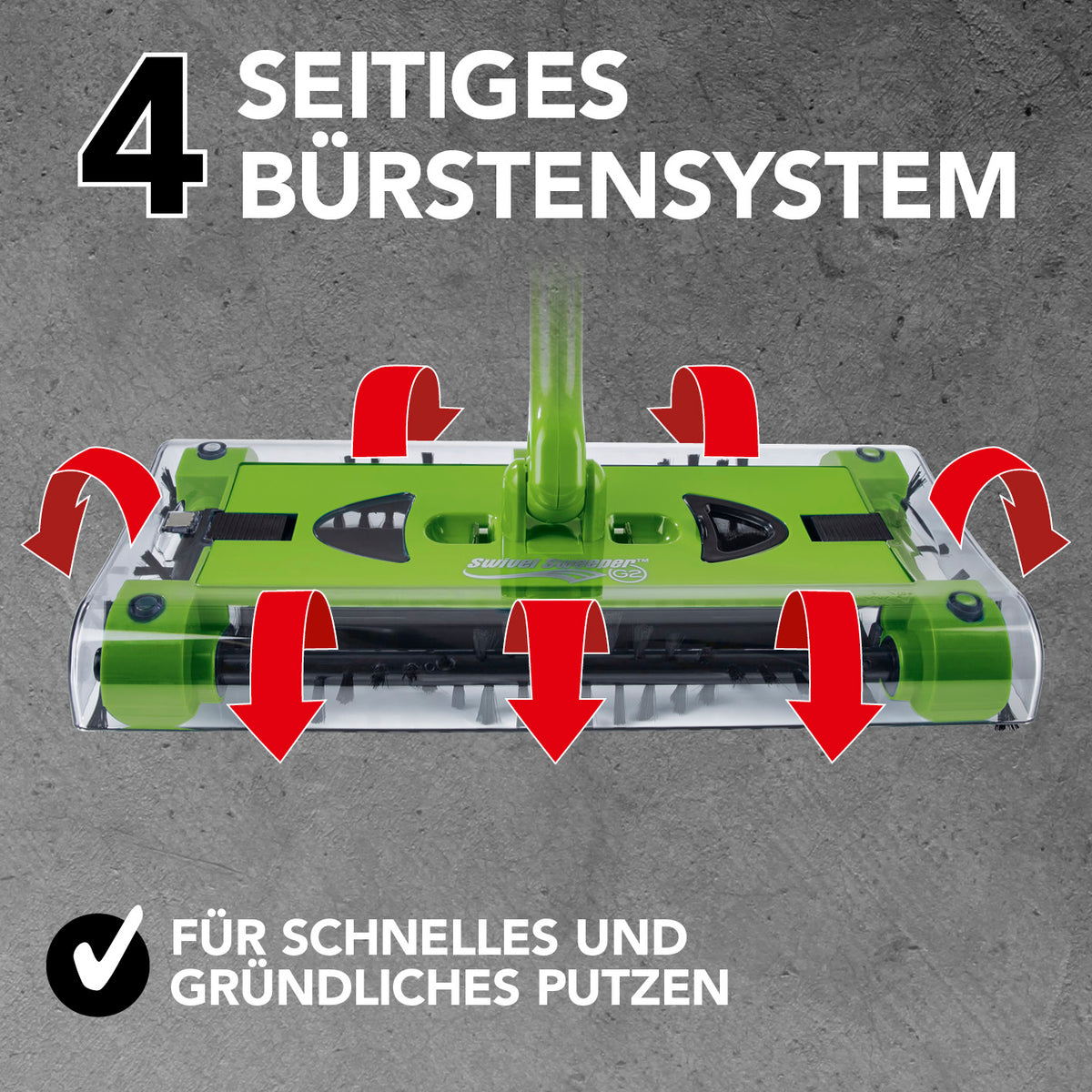 Swivel Sweeper G 2 Akkubesen kabellos mit 4-seitigem Bürstensystem für schnelles und gründliches Putzen in Limegreen.