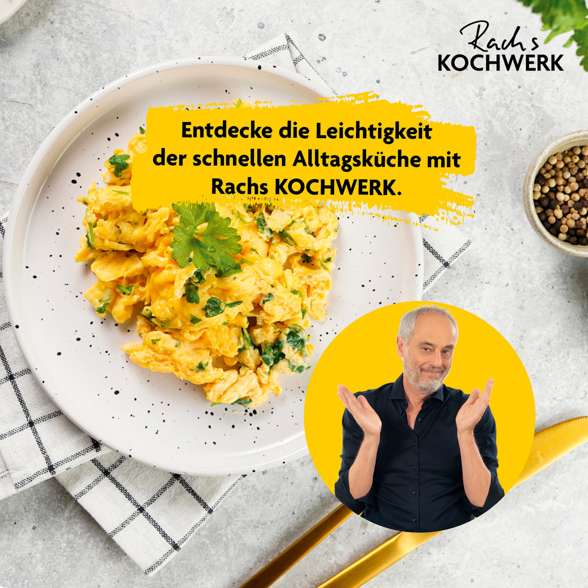 Backpapierschalen für Heißluftfritteuse 2-5 Liter - 200 Stück – 16 x 16 x 4,5 cm mit Rührei und Kochwerk