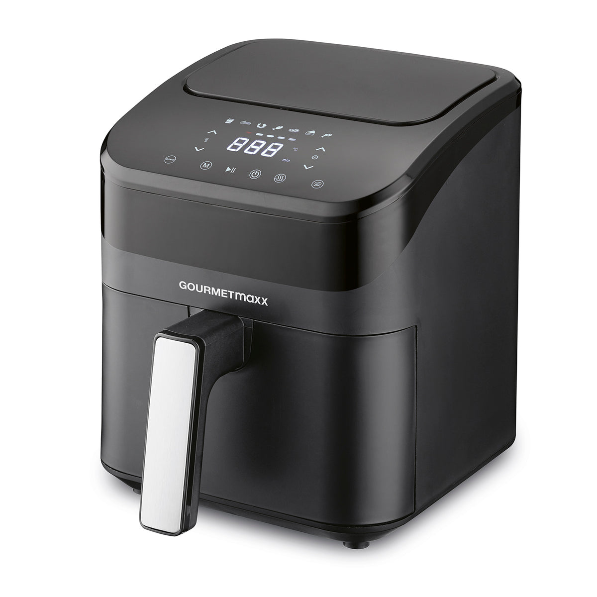 GOURMETmaxx Heißluft-Fritteuse Digital 4l 1400W schwarz mit Touch-Display und herausnehmbarem Korb für fettarmes Garen.