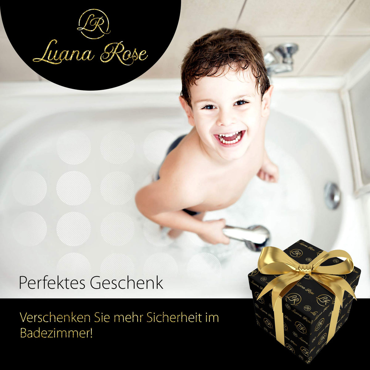 Antirutsch Pads - Ø 10 cm - 18 Stück als Geschenk für mehr Sicherheit im Badezimmer