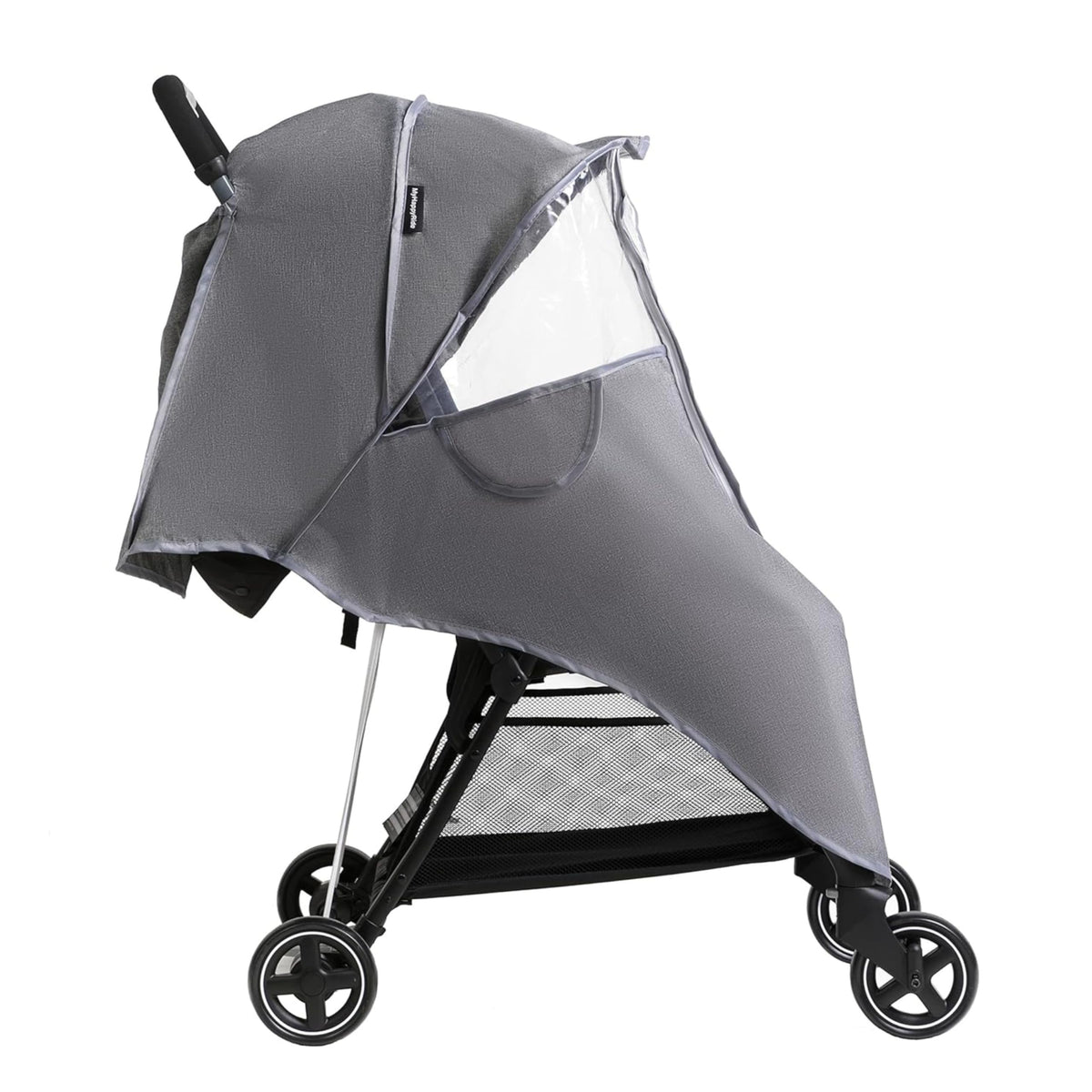 Kinderwagen-Regenschutz mit Reißverschluss - Einheitsgröße schützt vor Regen, mit transparentem Sichtfenster und flexiblem Wetterschutz für den Kinderwagen.