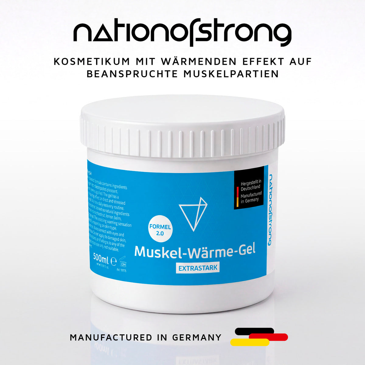 Muskel-Wärme-Gel - 500 ml im weißen Tiegel für beanspruchte Muskelpartien mit wärmendem Effekt