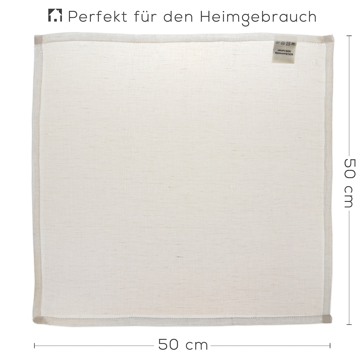 Passiertuch - 50 x 50 cm - 2er Set, quadratisches feines Siebtuch ideal für Küchennutzung und Heimgebrauch.