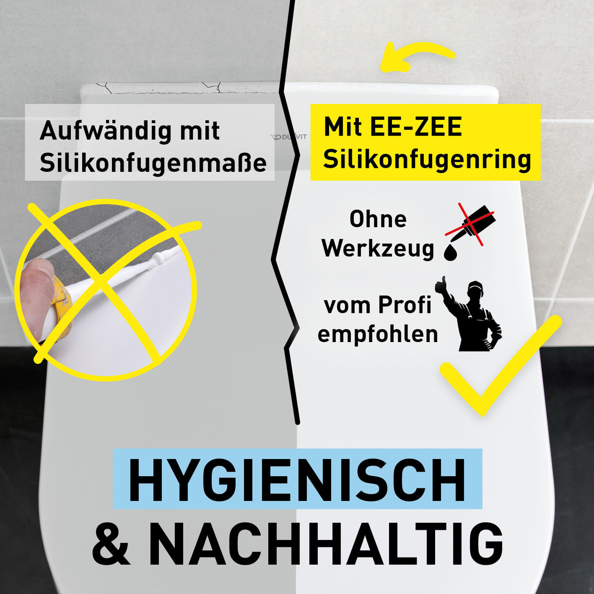 Fugenring 80 cm für WC/Urinal zeigt einfache Montage ohne Werkzeug, hygienisch und nachhaltig, Produktgalerie Position 4 quadratisch 1417x1417px