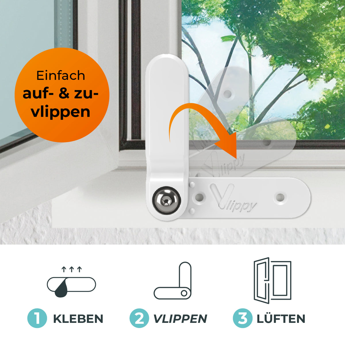 Tür- & Fensterstopper - 8er-Set zum einfachen Auf- und Zuvlipsen, ideal für kontrolliertes Lüften ohne Zuschlagen von Türen und Fenstern.