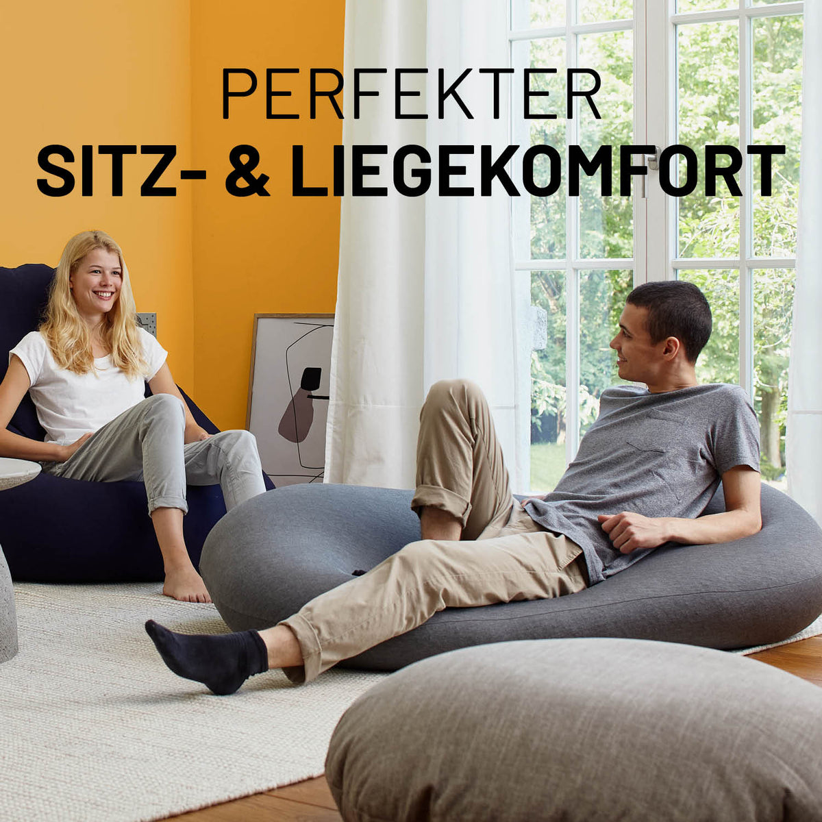 Flexi Comfort Sitzsack (380 L) Navyblau moderner Sitzsack für perfekten Sitz- und Liegekomfort in Wohnräumen.