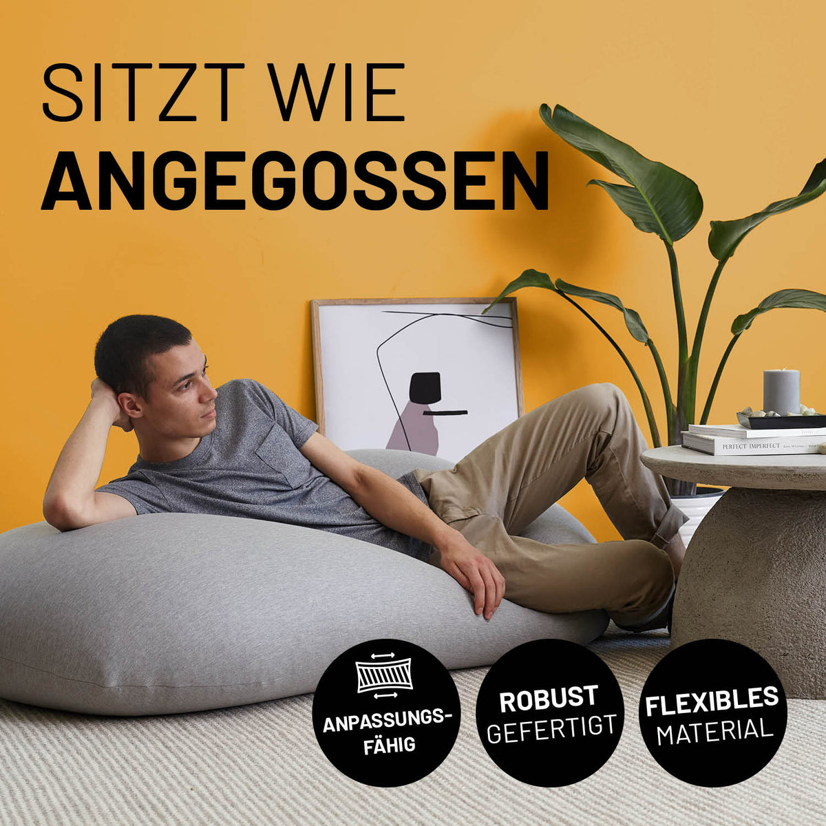 Flexi Comfort Sitzsack (380 L) Navyblau mit flexibler Anpassung, robust gefertigt und komfortablem, flexiblem Material für indoor Nutzung.