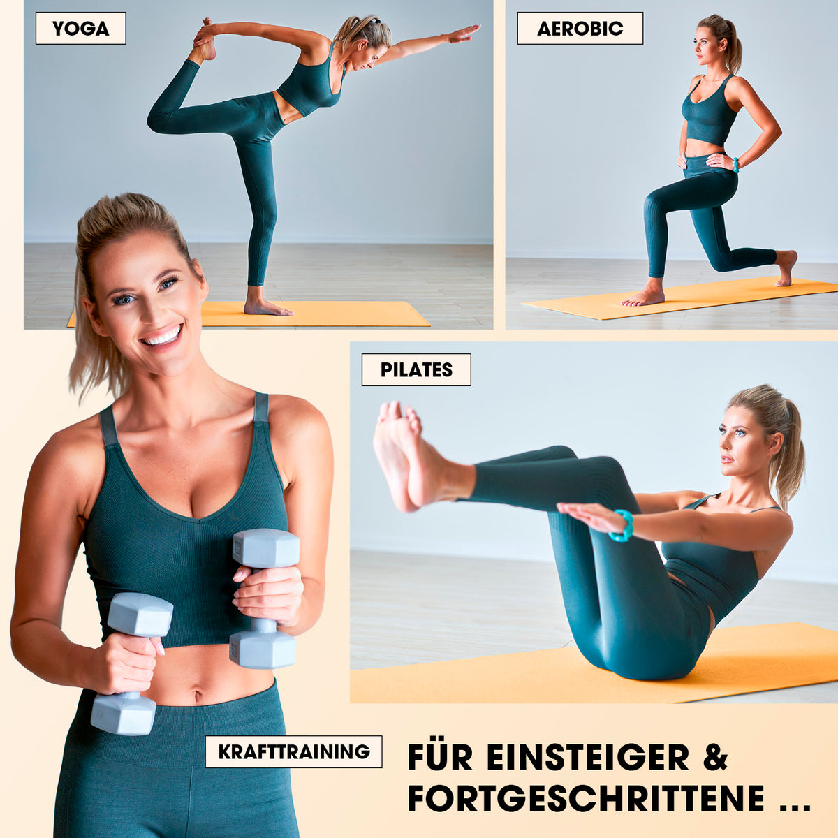 Fitness- und Gymnastikmatte - 183 x 61 x 2 cm - Orange, rutschfest, robust, ideal für Yoga, Gymnastik, Pilates, Aerobic und Krafttraining.