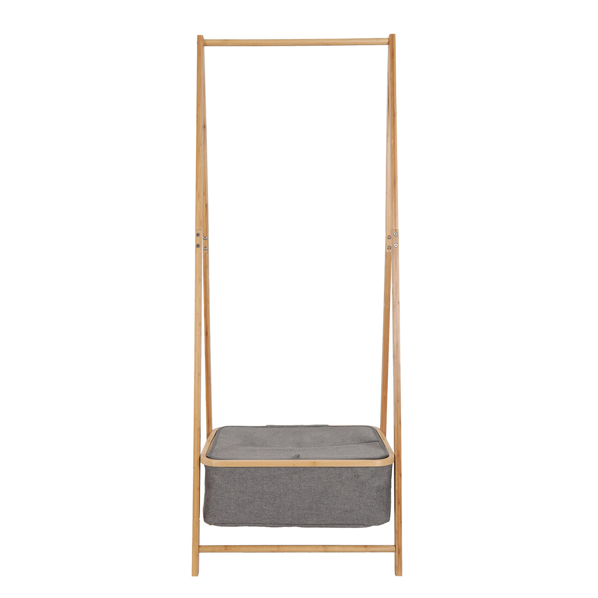 Kleiderständer aus Bambus - 159 x 60 x 45 cm - Grau