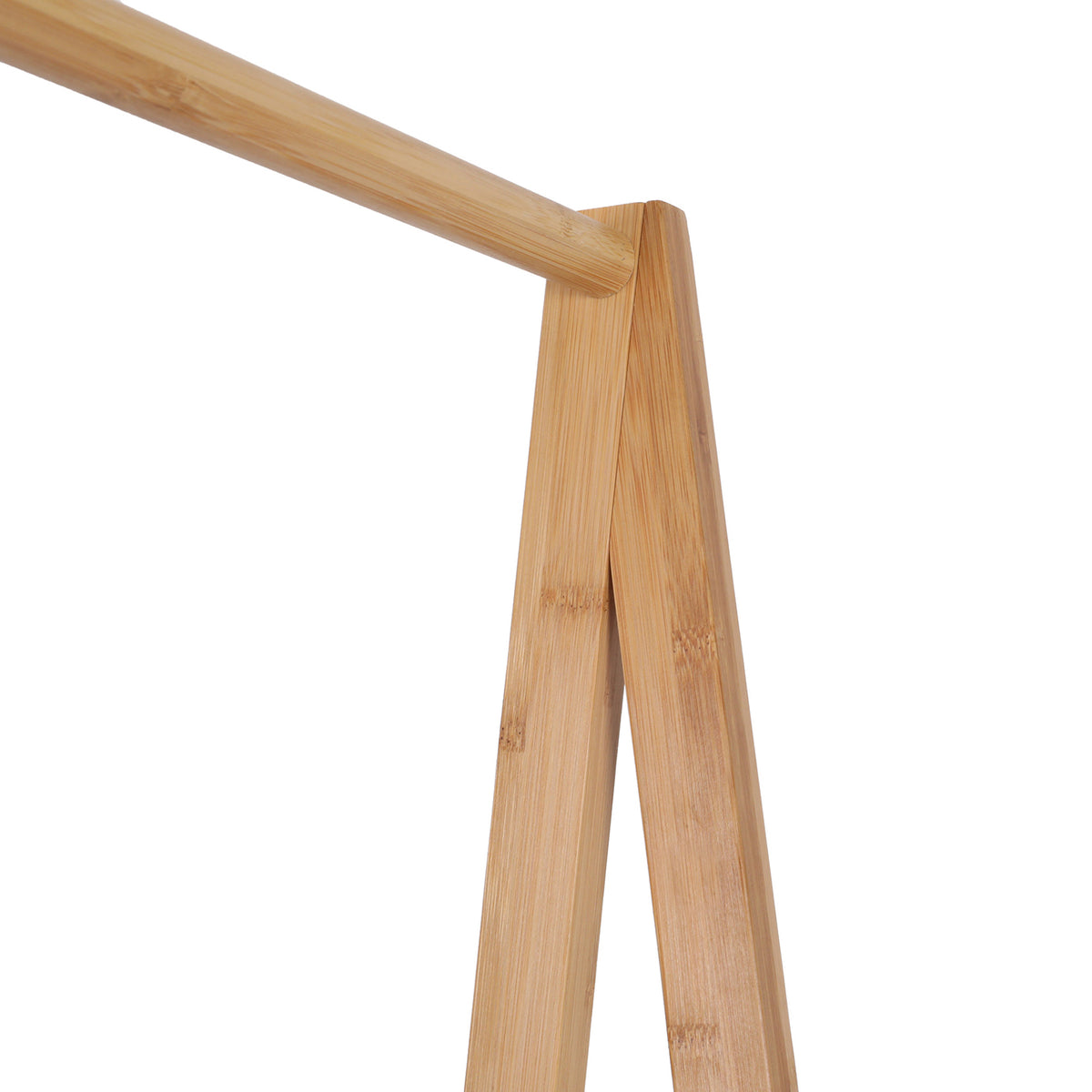 Kleiderständer aus Bambus - 159 x 60 x 45 cm - Grau Detailansicht der Bambuskonstruktion