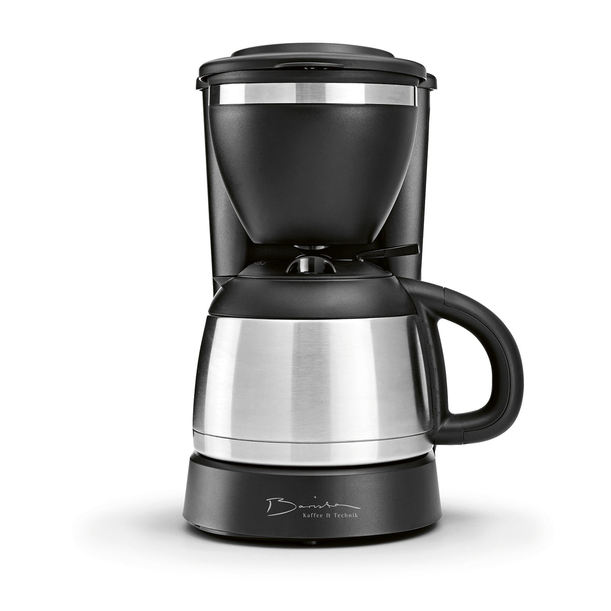 Kaffee & Technik Kaffeemaschine - max. 830 W in Schwarz und Edelstahl mit Thermokanne