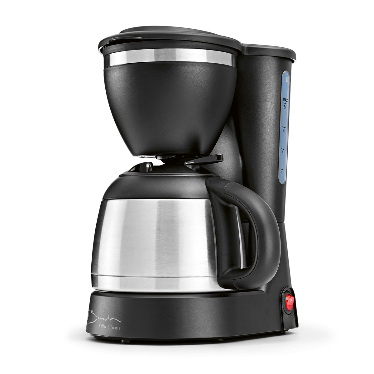 Kaffee & Technik Kaffeemaschine - max. 830 W in Schwarz mit Edelstahlkanne und Wassertank