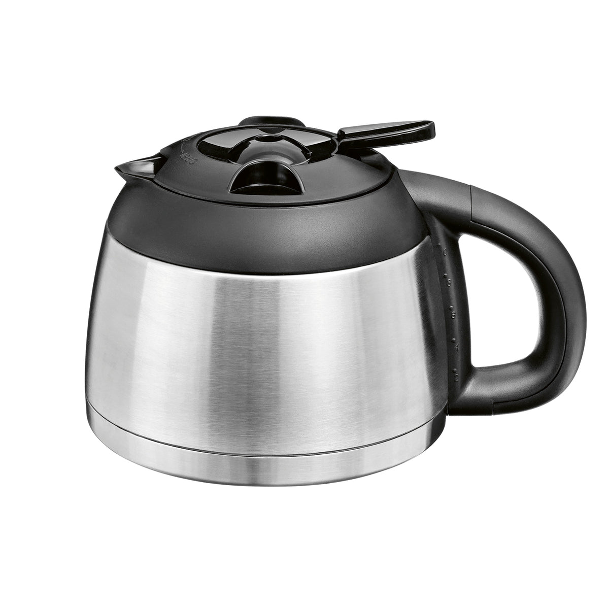 Kaffee & Technik Kaffeemaschine - max. 830 W in Schwarz und Edelstahl mit Thermokanne und schwarzem Henkel