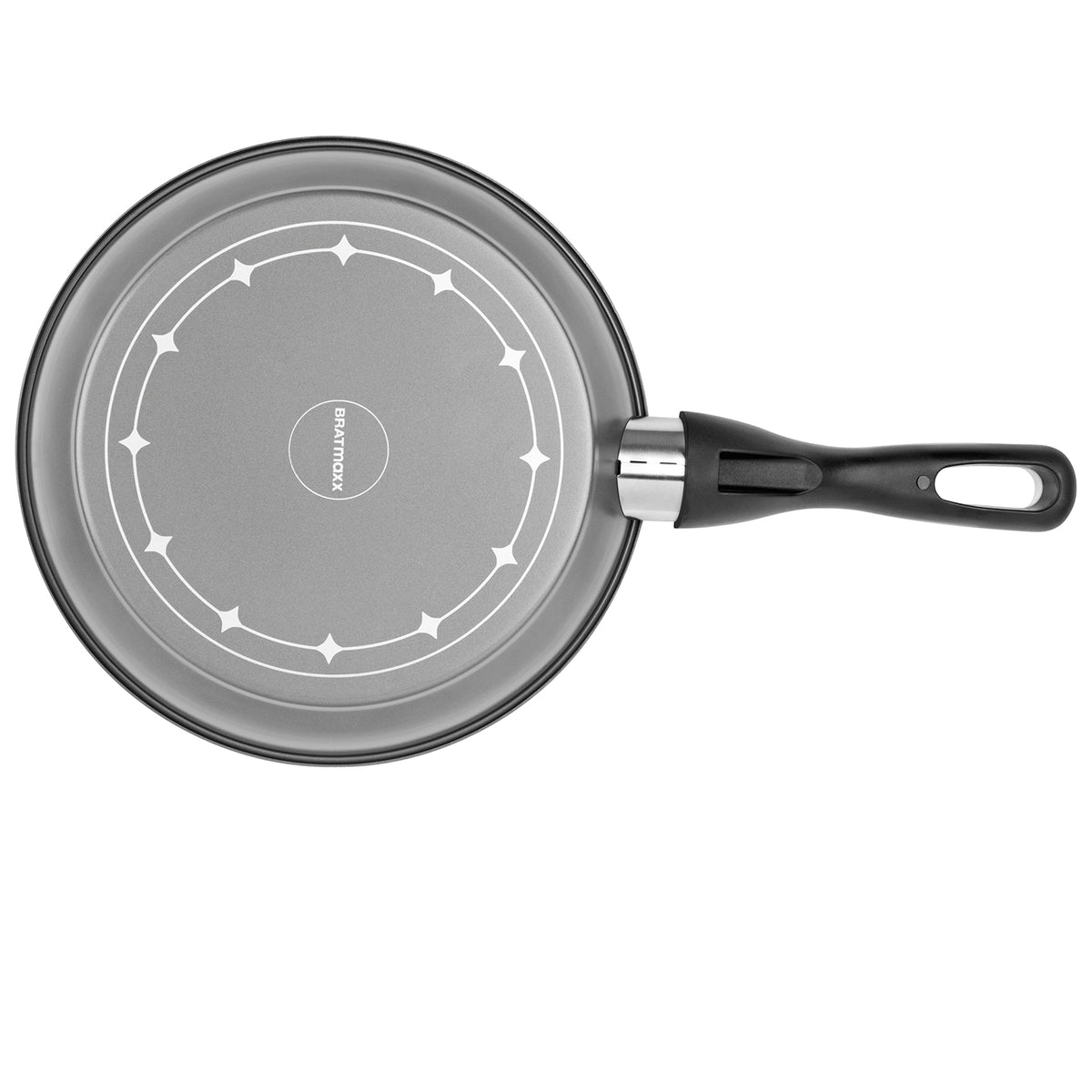 Keramik-Pfanne - 24 cm - Anthrazit von oben mit schwarzem Griff