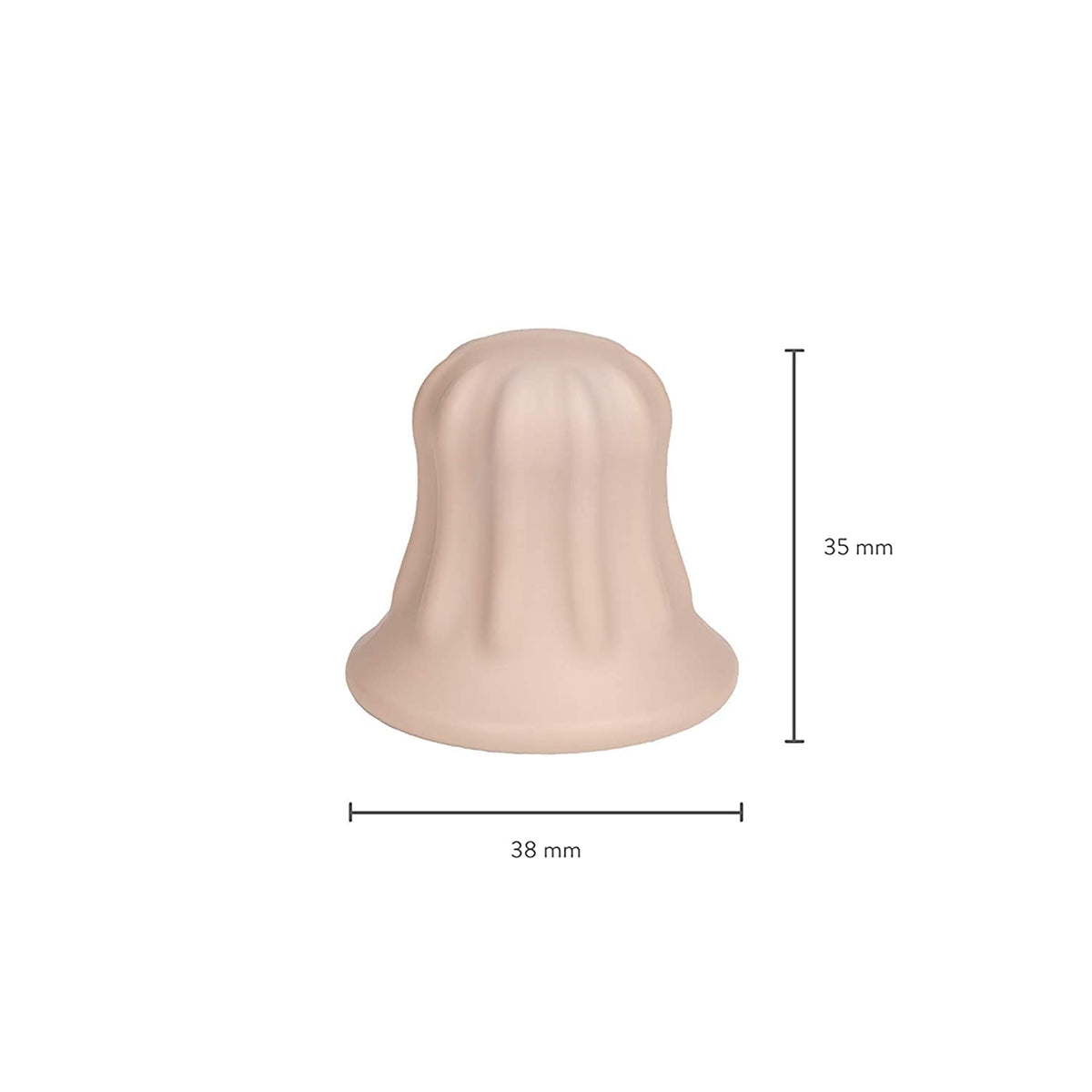 Haarstütze vanilla 3,5cm creme in Nahaufnahme vor weißem Hintergrund mit sichtbaren Abmessungen von 35 mm Höhe und 38 mm Breite.