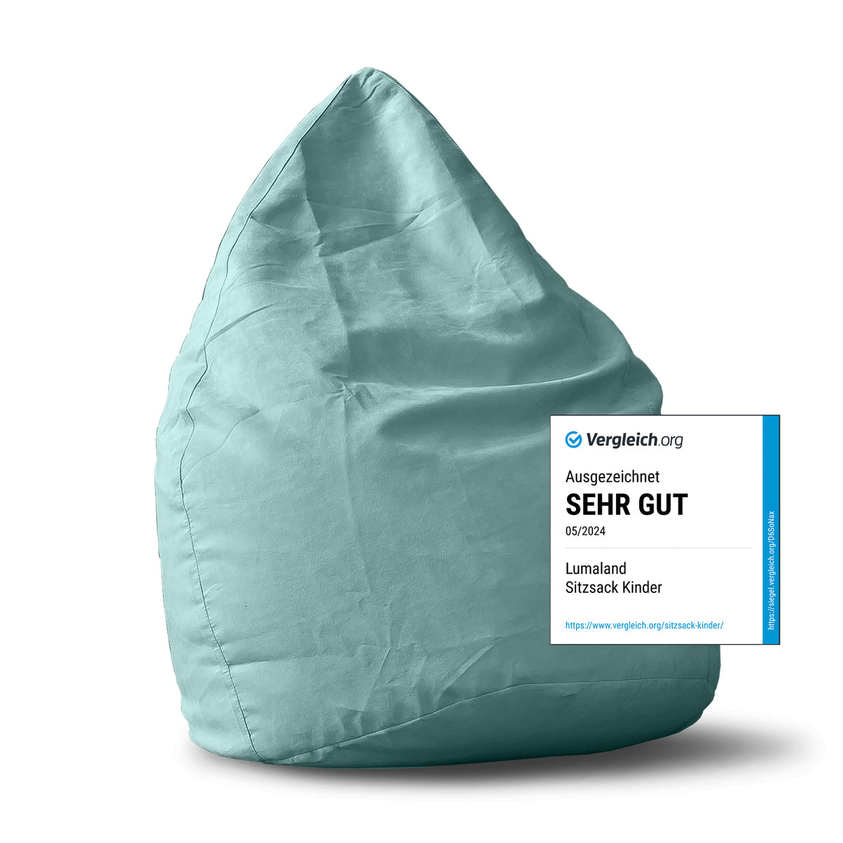 Luxury XL Sitzsack (120 L) - indoor - Türkis von Lumaland, stylischer, bequemer Sitzsack für modernes Wohnen und Entspannen.