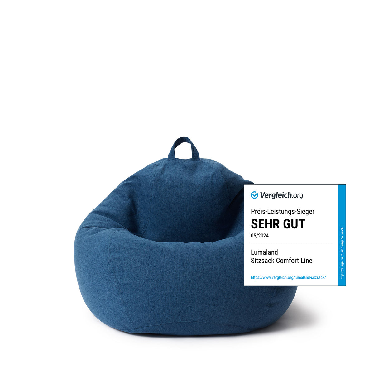 Comfort Line Sitzsack M (120 L) - indoor - Dunkelblau aus softem Material mit klassischer Form ideal für modernes Zuhause