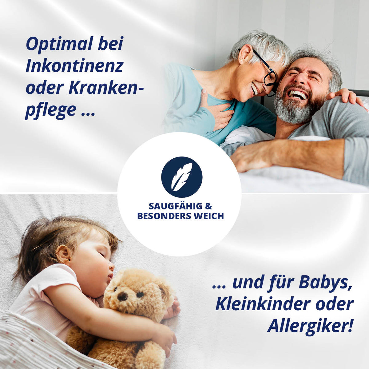 Wasserundurchlässige Matratzenauflage - 100 x 200 cm schützt Matratzen bei Inkontinenz, Pflege, Babys und Allergikern, saugfähig und weich.