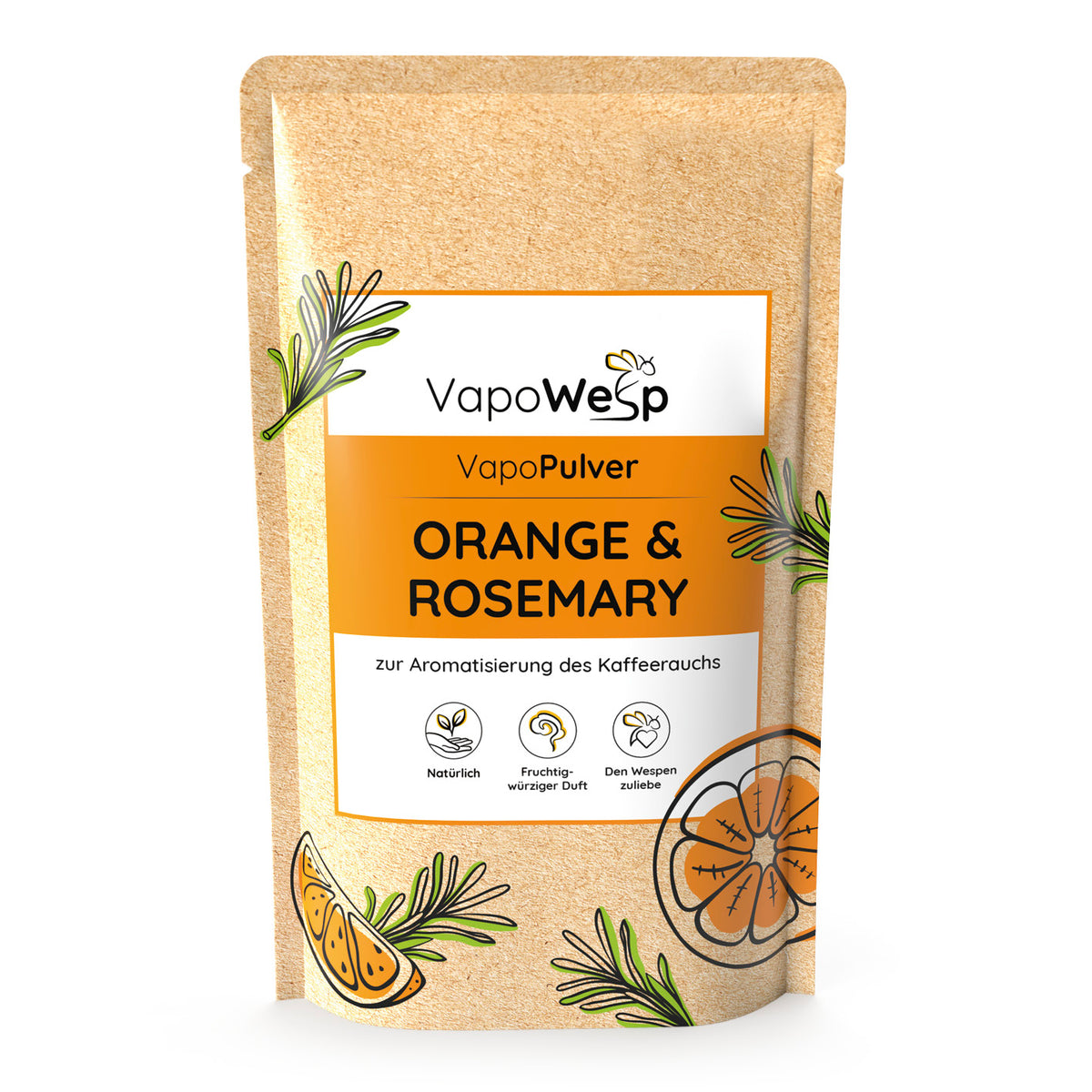 Räucherbox inkl. Orange & Rosemary (50 g) für natürlichen, aromatischen Rauch zur Wespenabwehr mit fruchtig-würzigem Duft.