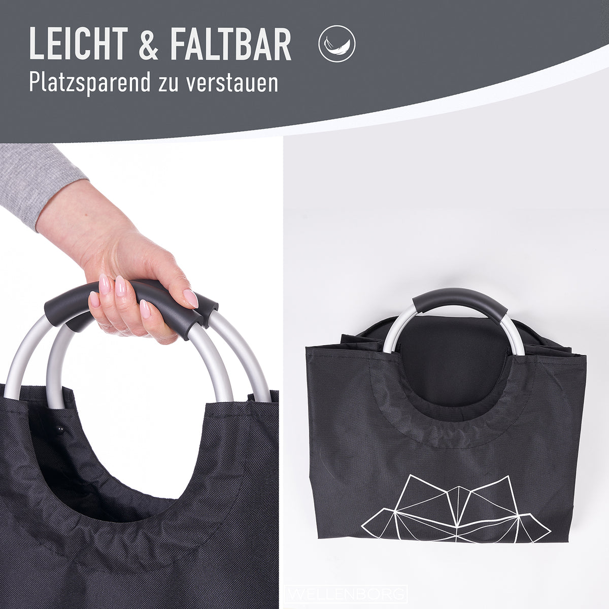 Faltbarer Wäschekorb - 2er Set - Motiv Löwe & Zebra, leicht, platzsparend, faltbar mit robusten Griffen für vielseitige Nutzung.