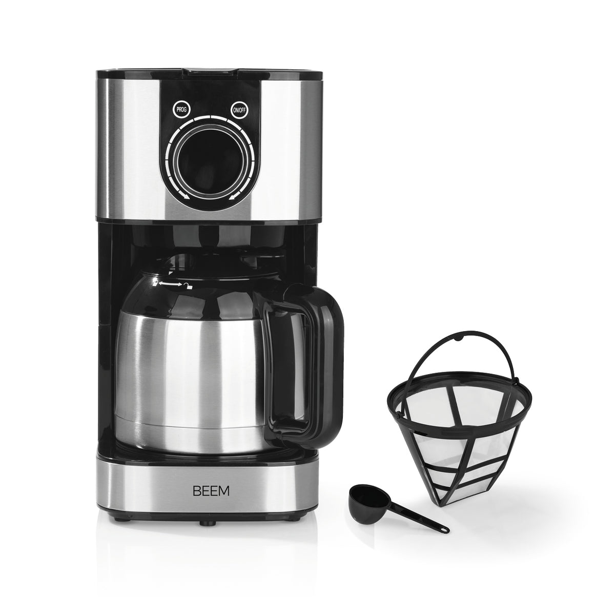 Kaffeemaschine Fresh-Aroma-Switch Thermo mit Edelstahl-Thermokanne, Timer, Aroma-Switch und herausnehmbarem Permanentfilter.