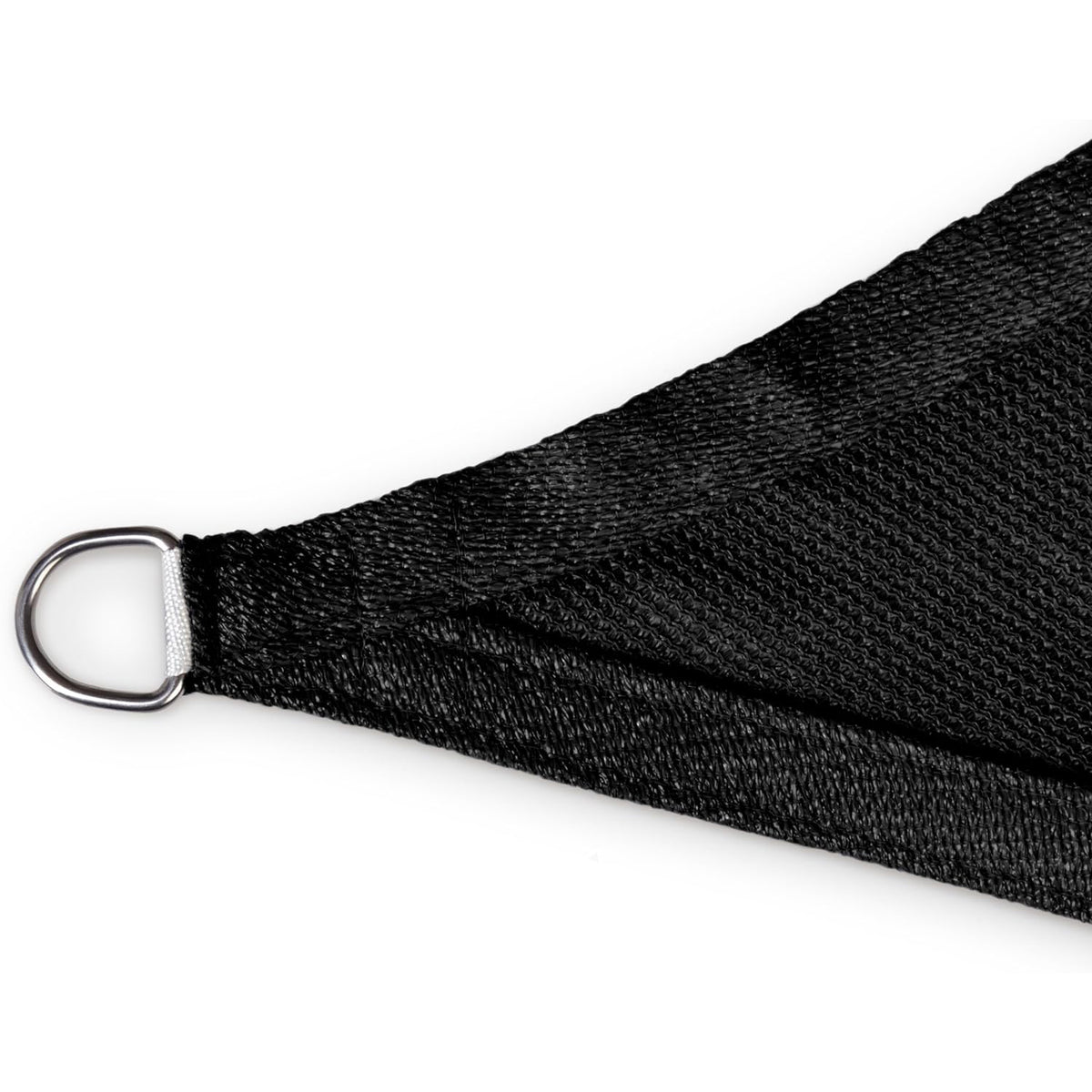 Sonnensegel 100% HDPE mit Stabilisator für UV-Schutz - Quadrat 5 x 5 Meter - Schwarz, robustes Material mit Edelstahlring.