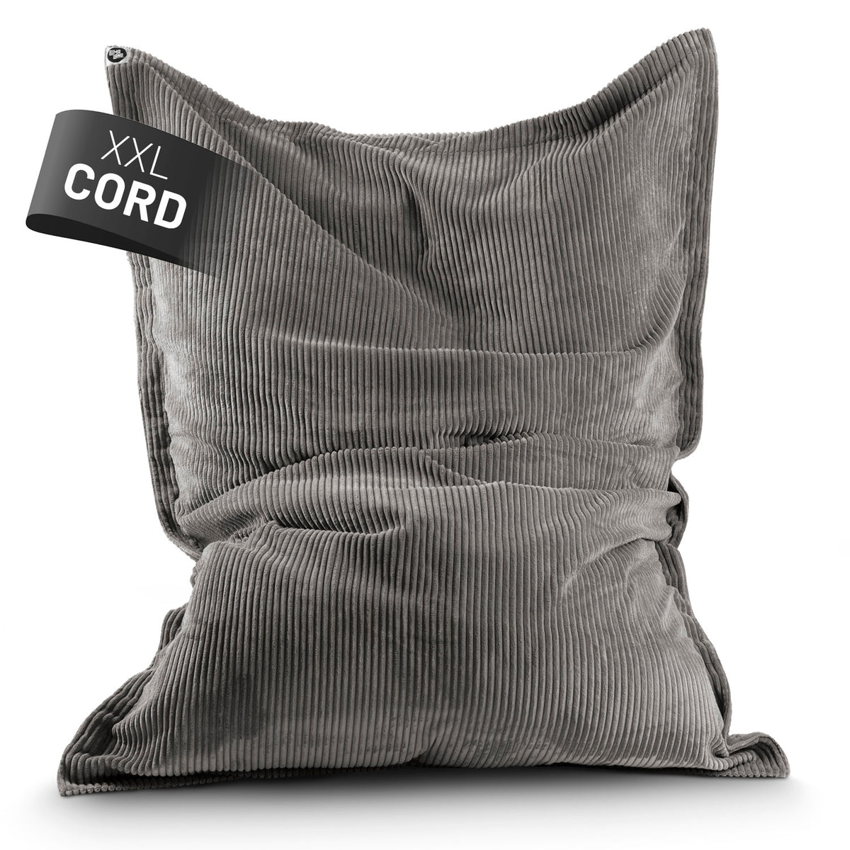 Sitzsack Classic XXL aus der LUMALAND Cord-Reihe 380 L 140 x 180 cm Grau mit weichem, robustem Cord-Bezug und XXL-Größe