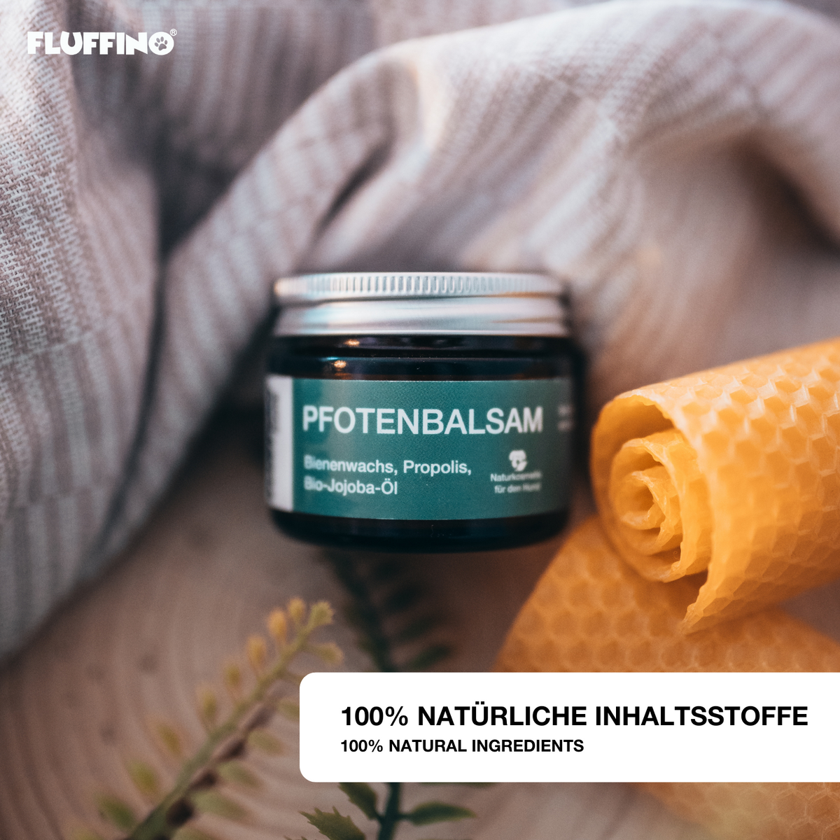 Pfotenbalsam - 50 ml - 100% natürlicher Pfotenschutz mit Bienenwachs, Propolis und Bio-Jojobaöl für empfindliche Hundepfoten.