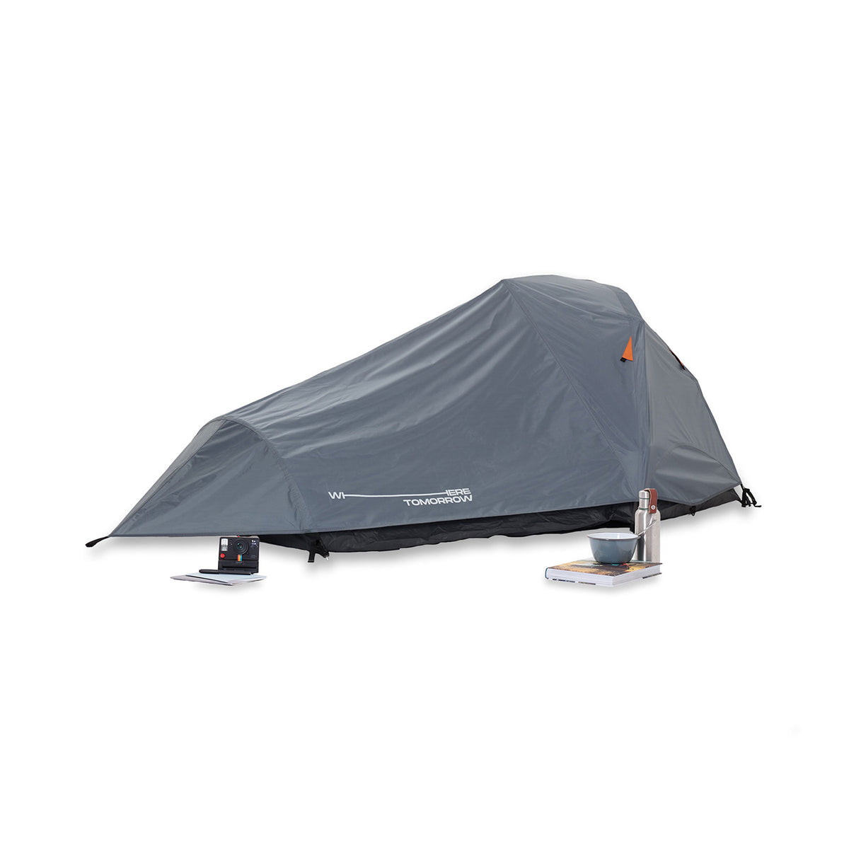 2-Personen-Kompakt-Zelt Pop Up Wurfzelt Trekkingzelt grau, ultraleicht, handlich, mit schnellem Quick Up Aufbau, Maße 245x160x95 cm von Where Tomorrow.