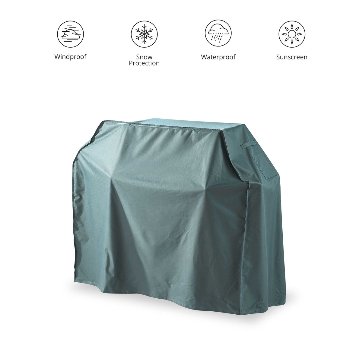 Gartenmöbelabdeckung Grill Abdeckhaube 165 x 63 x 125 Grün/Grau wetterfest, wasserabweisend, schützt vor Wind, Schnee und Sonne.