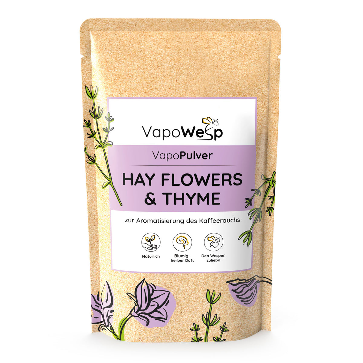 Pulver-Set Orange & Rosemary + Lemon & Basil + Hay Flowers & Thyme + Apple & Mint je 100 g für aromatischen Duft in der VapoWesp Räucherbox.