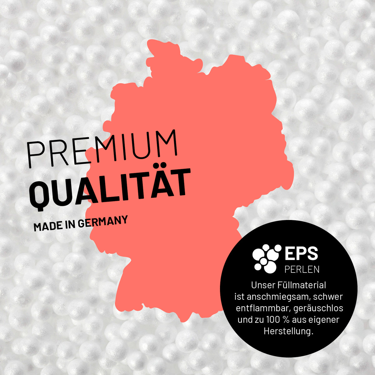 Sitzsack-Hocker/Pouf (50 L) in Aquamarin mit hochwertigen, geräuschlosen EPS-Perlenfüllungen made in Germany, ideal für indoor & outdoor.