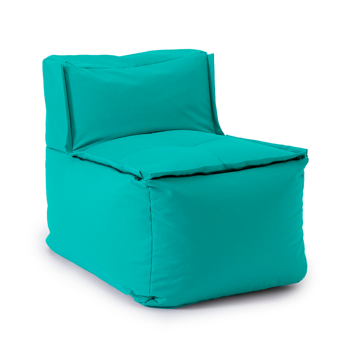 Sitzsack-Sofa Mittelstück (200 L) in Türkis, modulares System, indoor & outdoor, mit extra starken Nähten und pflegeleichtem Bezug.