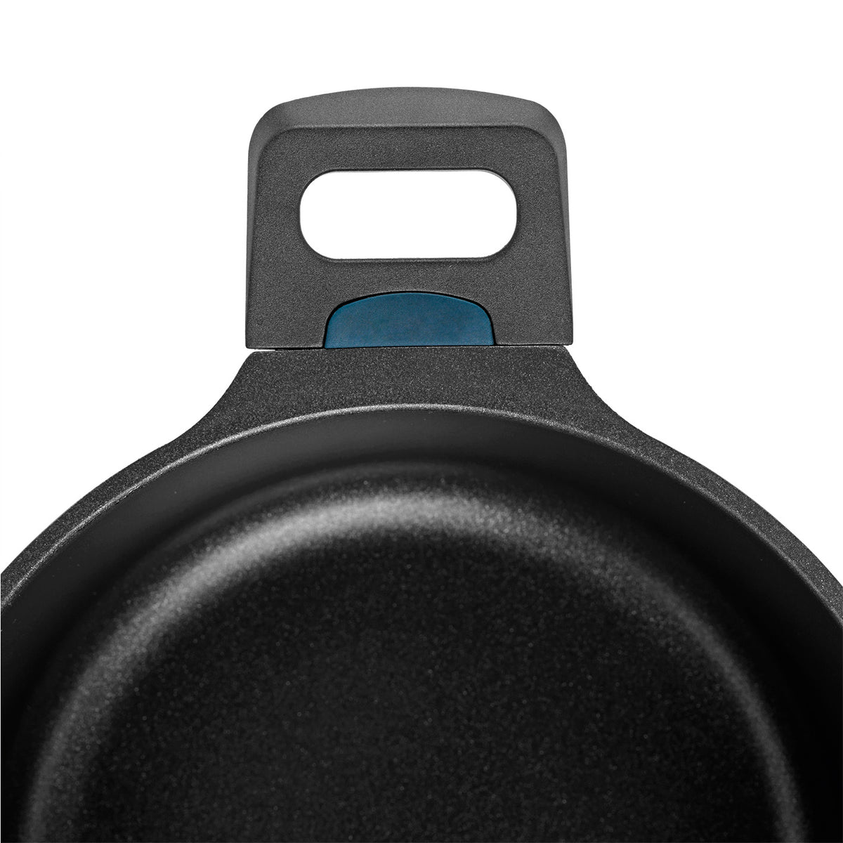 Aluguss-Kochtopf 20 cm - N8WERK Heat Indicator - Midnight Edition mit hitzeempfindlichem Griff und robuster Ilag-Ultimate-Beschichtung.