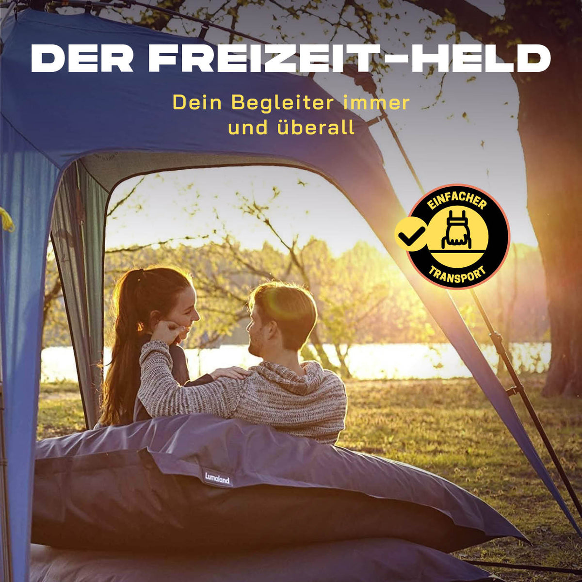 Pop up Pavillon - Blau mit einfachem Aufbau, wetterfest, ideal für Freizeit, Camping und Festivals, begleitet dich überall.