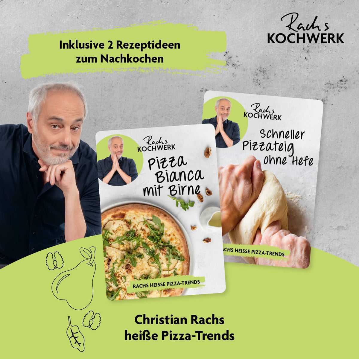 Gas-Pizzaofen für Pizzen bis zu Ø 34 cm mit Cordierit-Pizzastein und Thermometer für optimale Backtemperatur bis 450°C.