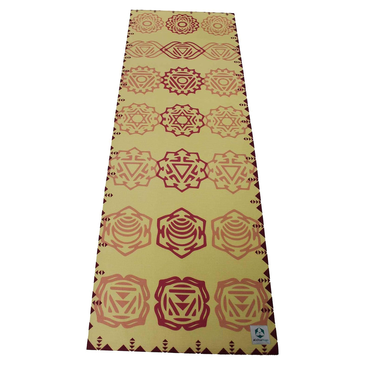 Yogamatte Ravana - 183 x 61 x 0,4cm mit robustem, hautfreundlichem Material und tribal Muster für Yoga und Fitness.