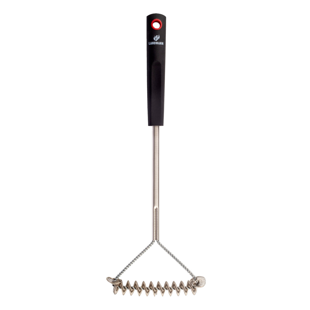 Grillrost-Reinigungsbürste mit langlebiger Edelstahlspirale und ergonomischem PP-Griff für einfache Reinigung von Grillrosten.