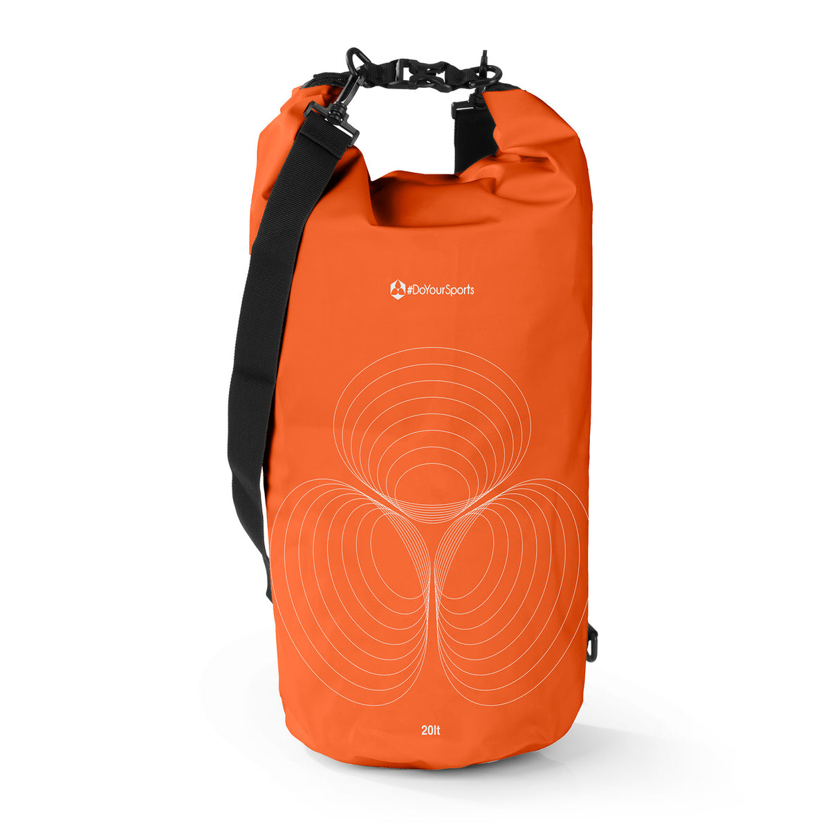 Dry Bag 20L - Orange, wasserdichter, robuster Outdoor-Rucksack mit Rolltop und verstellbarem Schultergurt für sicheren Schutz beim Paddeln.