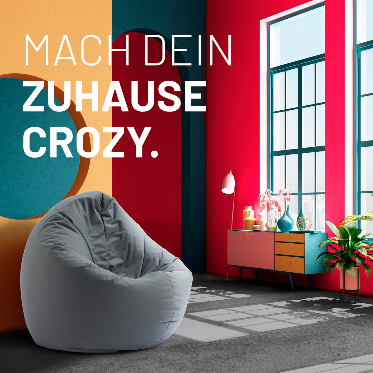 Sitzsack Drops (300 L) - Grau, moderner Indoor- & Outdoor-Sitzsack mit hochwertiger EPS-Füllung und robustem, pflegeleichtem Material.
