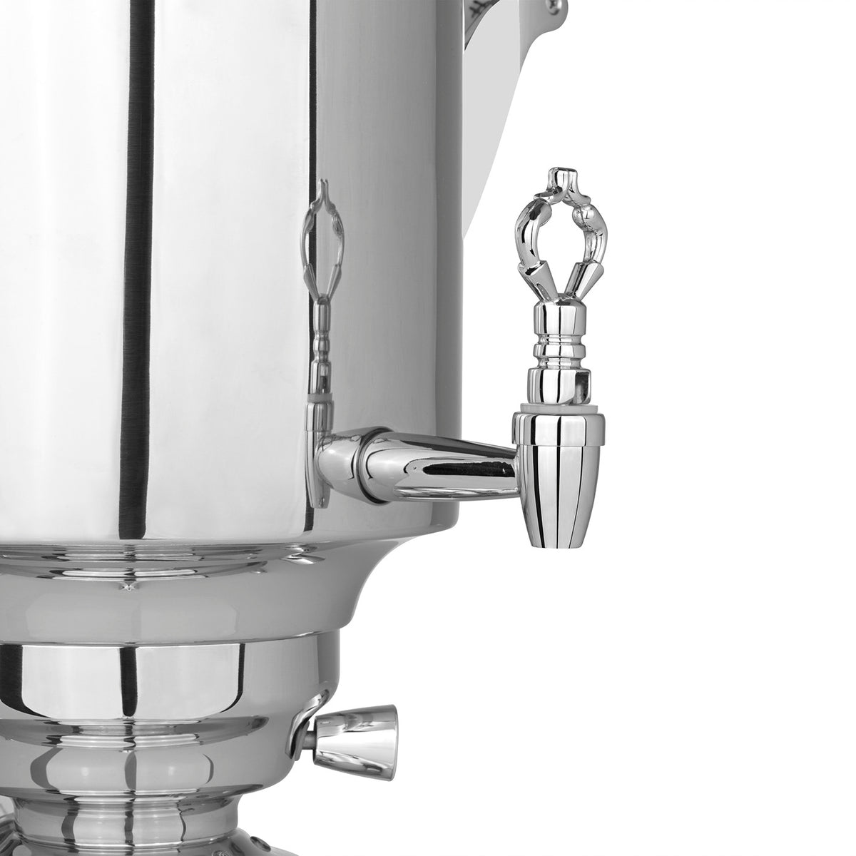 Romanov 1007 III Samowar - 5 Liter - Edelstahl, professioneller Teebereiter mit elegantem Wasserhahn aus glänzendem Edelstahl.