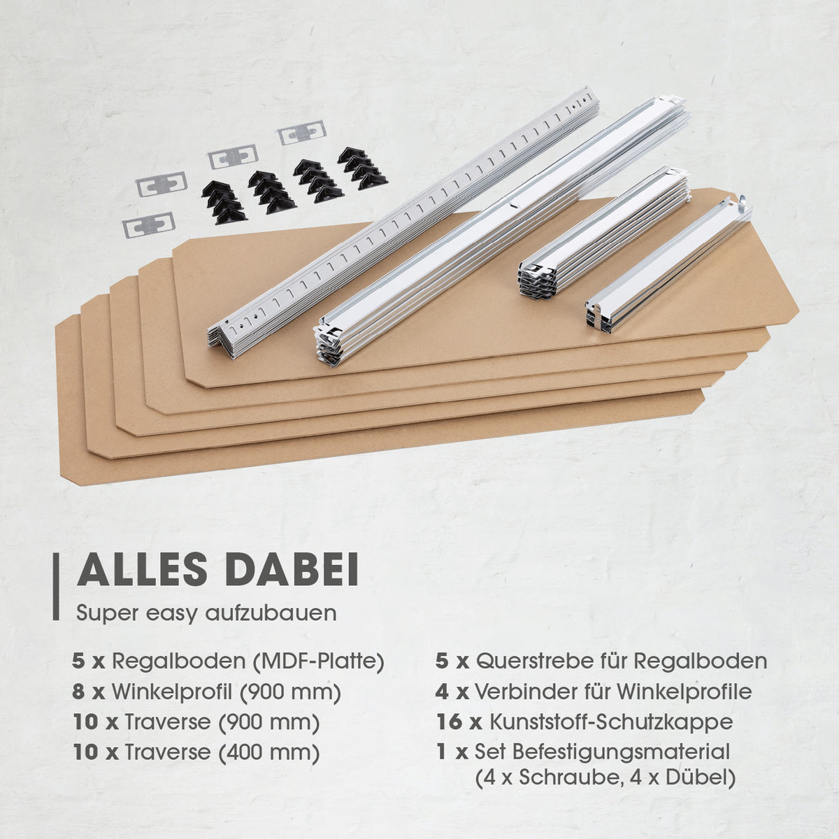 Schwerlastregal & Werkbank - 180 x 90 x 40 cm mit Metallrahmen, MDF-Platten und stabilem Stecksystem zum einfachen Aufbau.