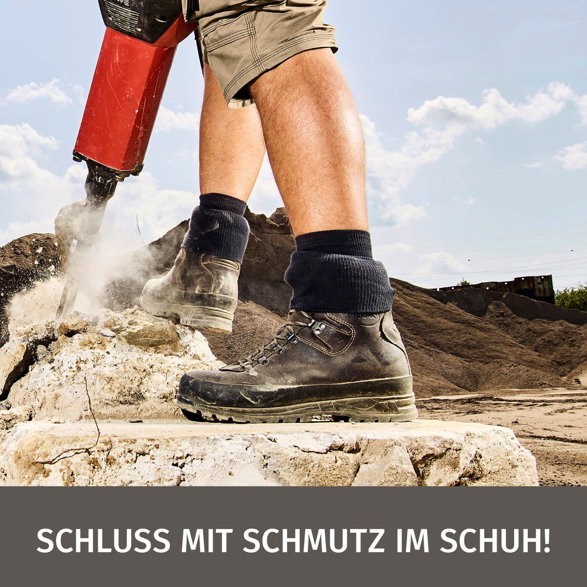 Funktions-Socke mit Doppelschaft - 2er-Set - Größe 40-43 schützt vor Schmutz im Schuh bei Arbeiten und Wandern.