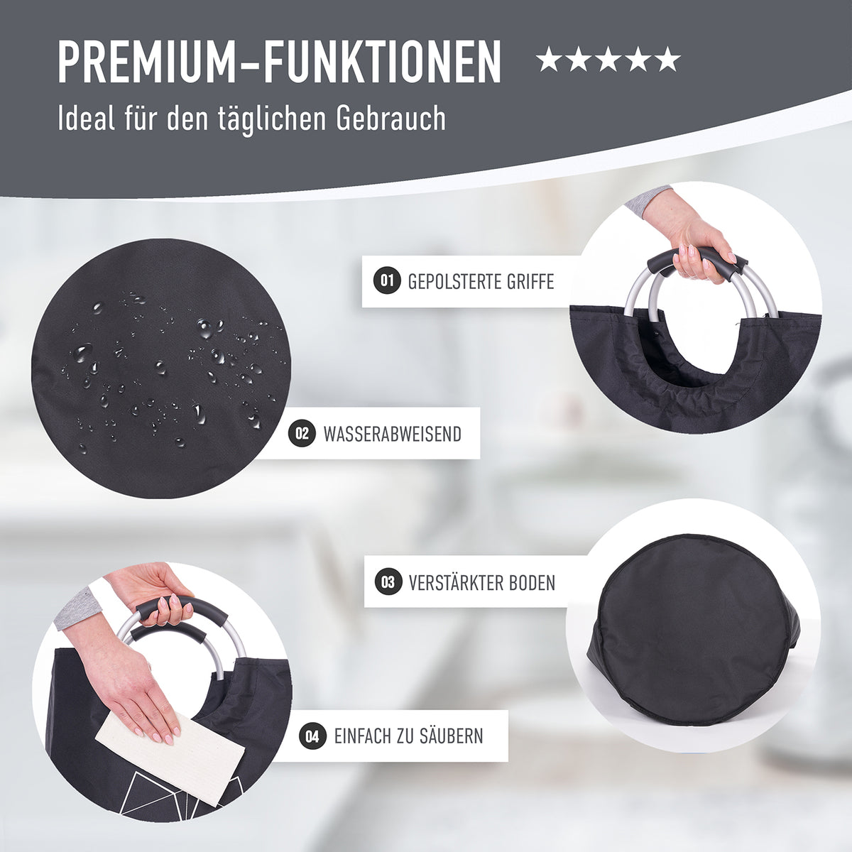 Faltbarer Wäschekorb - 2er Set - Motiv Löwe & Zebra mit wasserabweisendem Polyester und gepolsterten Griffen, ideal für Haushalt und Camping.
