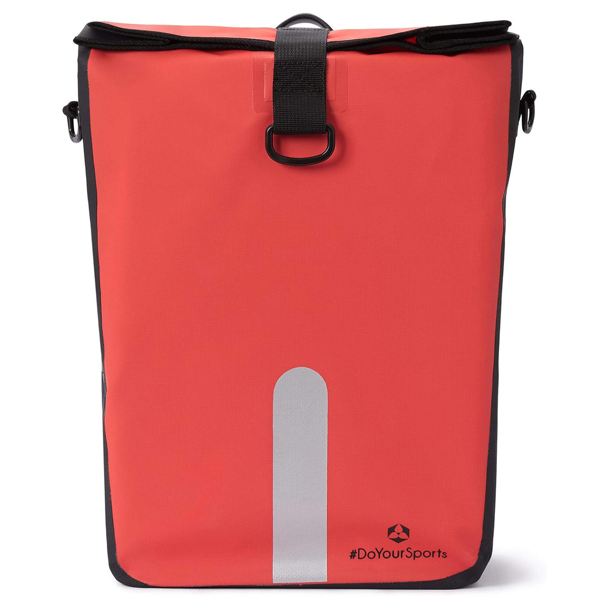 Wasserdichte Fahrradtasche Roll-Top - 21 L - Rot mit 3-in-1 Funktion, reflektierend und wasserfest für sicheren Transport bei jedem Wetter.