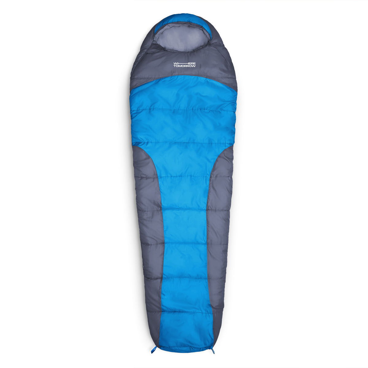 Camping Schlafsack Classic - Mumienschlafsack mit wasserabweisendem Außenmaterial und praktischer Tasche, 230 x 80 x 55 cm, Blau.