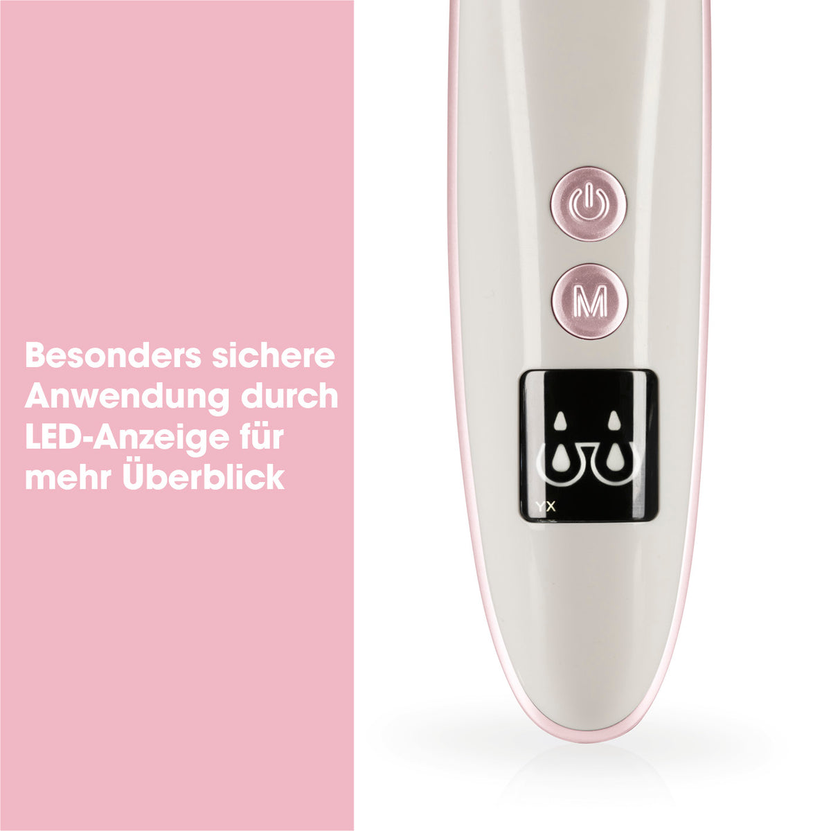 Porenreiniger Professional 6in1 - weiß mit LED-Anzeige für sichere Anwendung und einfache Steuerung der Intensitätsstufen.