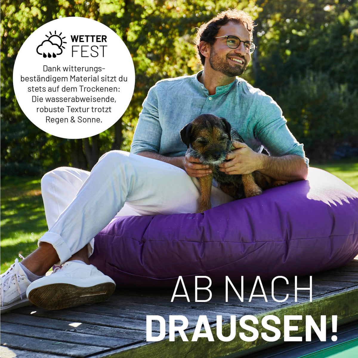 Sitzsack Drops (300 L) - indoor & outdoor - Anthrazit mit wetterfestem, wasserabweisendem Material für bequemen Sitzkomfort draußen und drinnen.