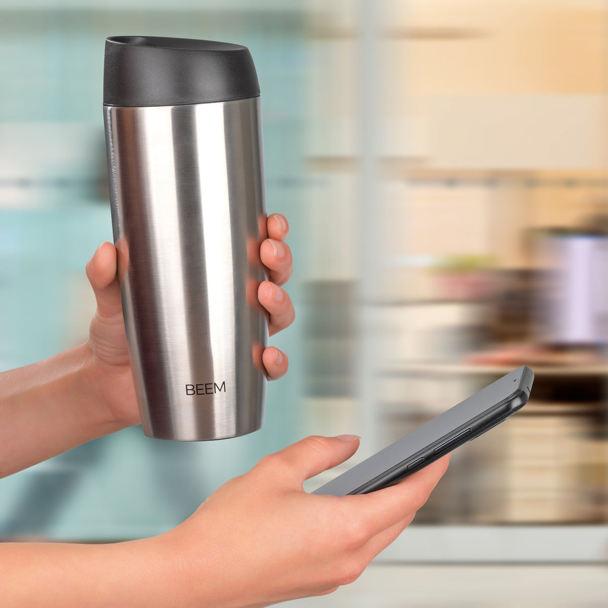 COFFEE2GO Thermobecher - 400 ml aus Edelstahl, auslaufsicher und ideal für heiß/kalt Getränke unterwegs im Büro oder unterwegs.